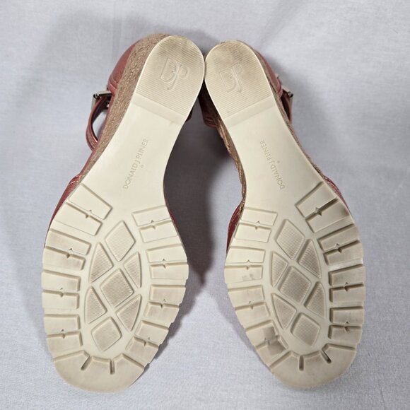 DONALD J PLINER Brook Metallic Coral Leather Ankle Espadrille Wedge Sandal 8.5 M - Picture 17 of 17